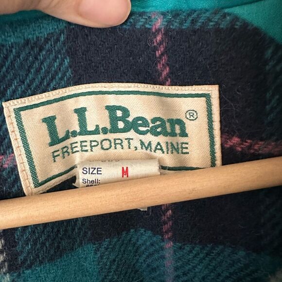 LL Bean Women’s Vintage Parka Coat Teal Wool Lined Long Size M - Picture 2 of 9